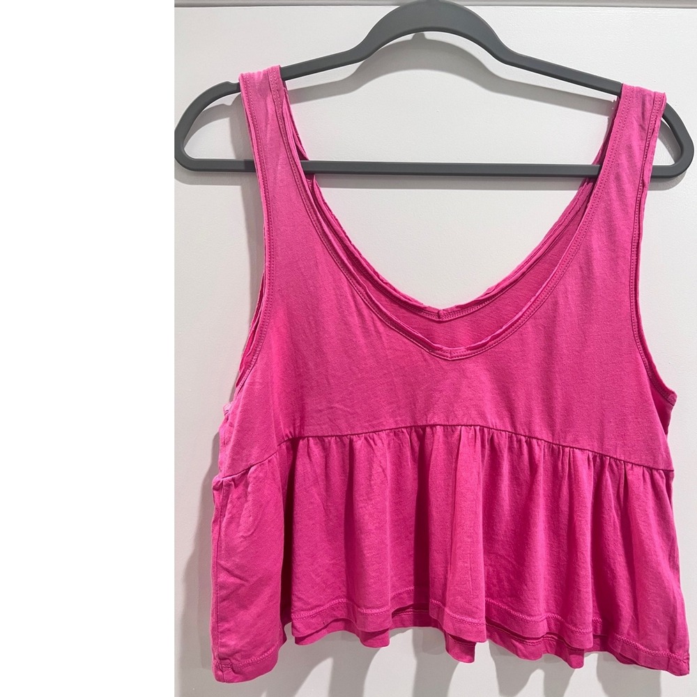 Abound Pink Crop Peplum Top S‎